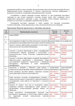 Образец заполнения заявления в НРС строителей. Страница 5 Новокузнецк Специалисты для СРО НРС - внесение и предоставление готовых